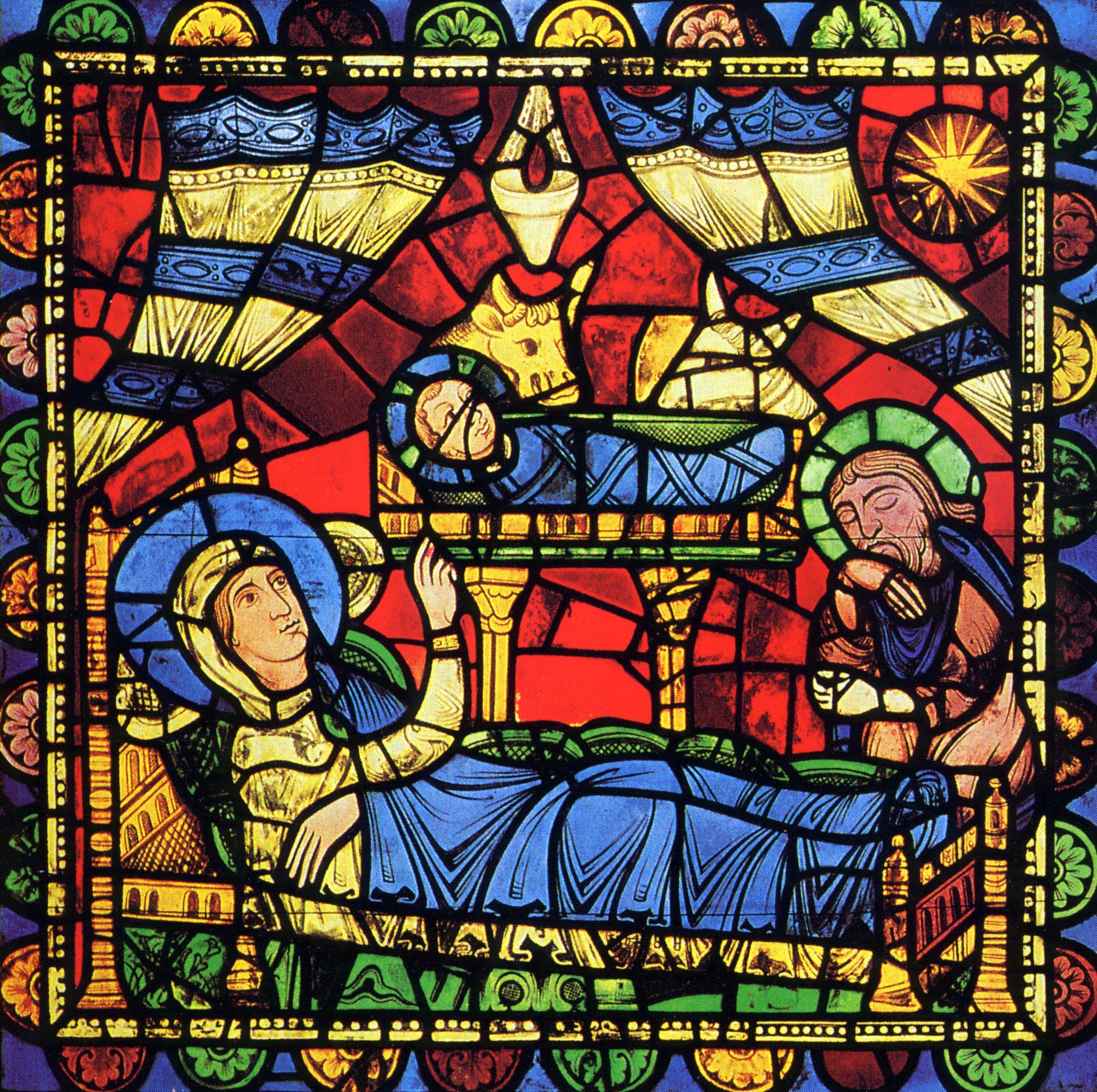 Nativit&eacute; vitrail de Chartres